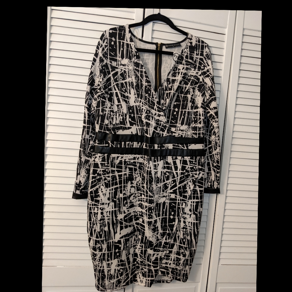 B&W Paint Spatter Dress